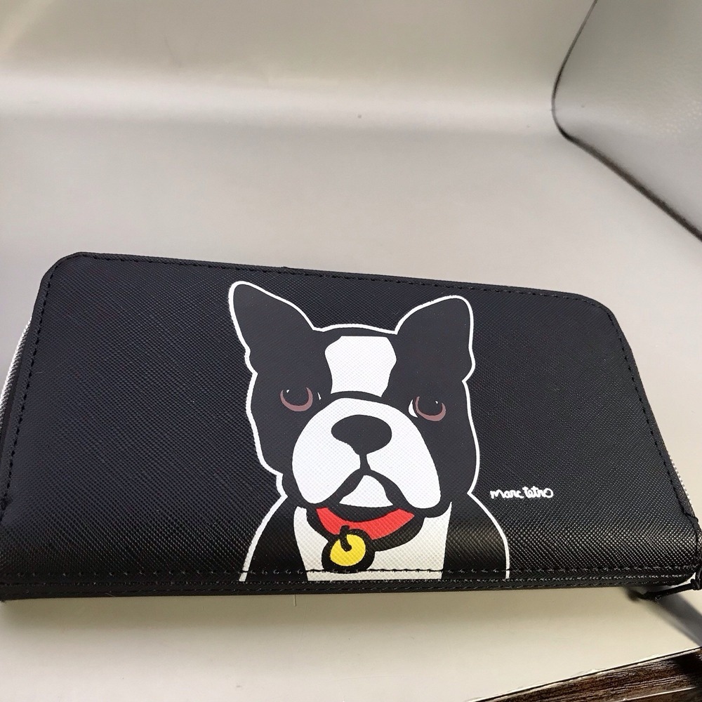 Marc Tetro Boston Terrier  Wallet Black New With Tag